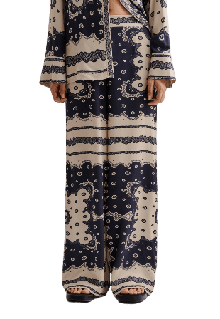 Malina Bella satin look palazzo pants Byxor Dam Flerfärgad M