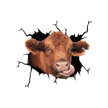 Klistremerke for bilvindu med ku