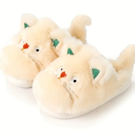 Ihanat uudet lämpimät kotitossut, pyöreäkärkiset pehmeät ja pörröiset slip-on-tossut, pehmoiset mukavat sisätossut