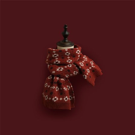 2 st Mångsidiga Julhalsdukar Stickade Ull Varma Halsdukar B