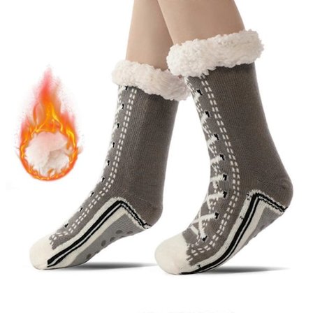 Myke, lodne sokker for kvinner, tøffelsokker, morsomme, lodne vintersokker, myke sokker med tegneseriefigurer, populære