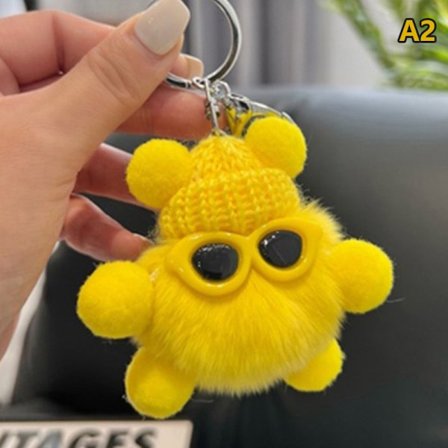 Mini Rex avaimenperä Fluffy avaimenperät rihkamaa Pom Pom avaimenperä