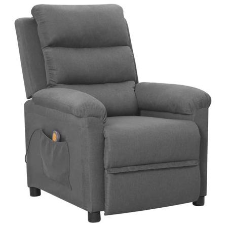 Vidaxl Massagefåtölj Ljusgrå Tyg Grå