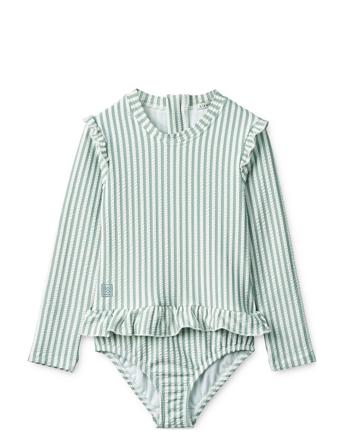 Sille Seersucker Swimsuit Swimwear Uv Clothing Uv Suits Blue Liewood
