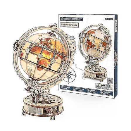 Teleskop Jord 3D Träpussel DIY Prydnad