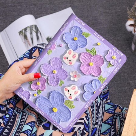 Fodral för iPad Mini 1/2/3 7.9" Oljeblomma Pinne Kanin Lila "Full Silikonband Stöldskydd