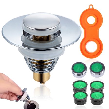 Universal Pop Up bundprop til vask, afløbsbundprop Afløbssæt med strålesamler M24, til bordstående vaske badekar bundprop