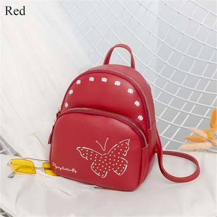 Rød Liten Ryggsekk Skulderveske