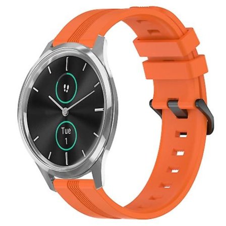 För Garmin Garminmove Luxe 20 mm konkavt randigt Slicone watch