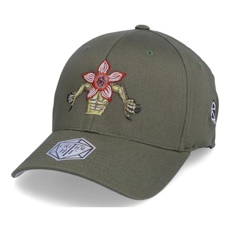 Critiql Hit - Zelená flexfit Kšiltovka - Demogorgon D20 Olive Flexfit @ Hatstore