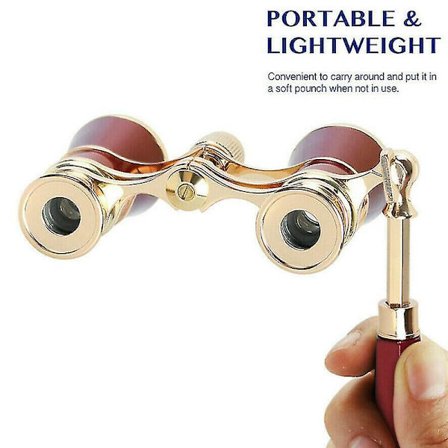 3x25 Kikkert Metal Opera Teater Briller Belagt Linse Rød Teleskop M/ Håndtag