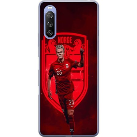 Kompatibelt Mobildeksel til Sony Xperia 10 III Lite Erling Haaland Manchester City Norge fotball målmaskin angriper sterk fysikk fart og kliniske avsl