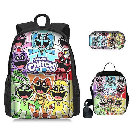Game Time Kapitel 3 Smilende Dyr Skolesæk Tredelt Sæt Student Rygsæk