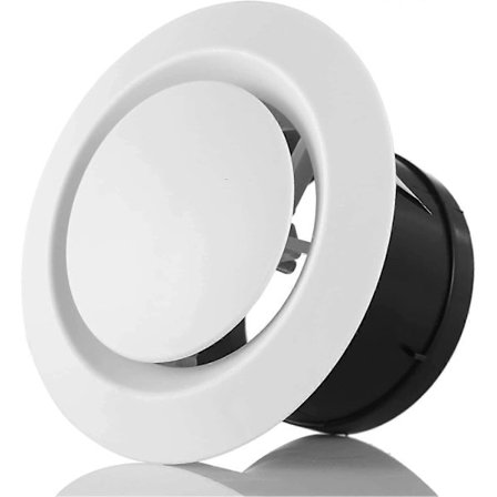 75 mm hvid skiveventil, justerbart ABS loft- eller vægventilationsdæksel, rundt luftventilationsgitter til udsugningsventilator, rørventilator