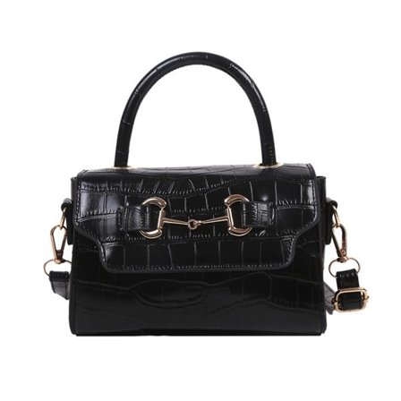 Enkel design väska dam handväska mode konstläder svart