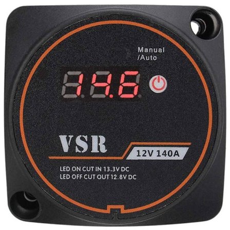 Spændingssensitivt split-load relæ digitalt display VSR 12V 140A til autocamper bil RV yacht intelligent batterisolator opladning