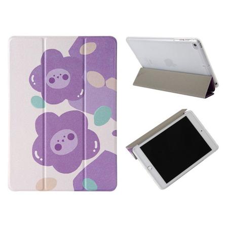 iPad 10.2 (2020) læder flip etui - lilla blomst Purple