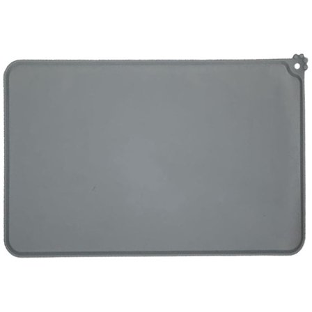 Silikone kæledyrsfodermåtte, vandtæt måtte til hunde- og katteskåle, hævede kanter, skridsikre bakkemåtter(grå)