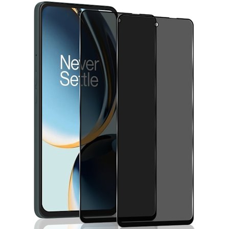 To-pakning kompatibel med OnePlus Nord CE 3 Lite 5G personvern skjermbeskytter - 9H herdet glass - ultra-høy kvalitet 3D