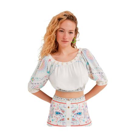 Desigual Bluse print Hvid, Dame