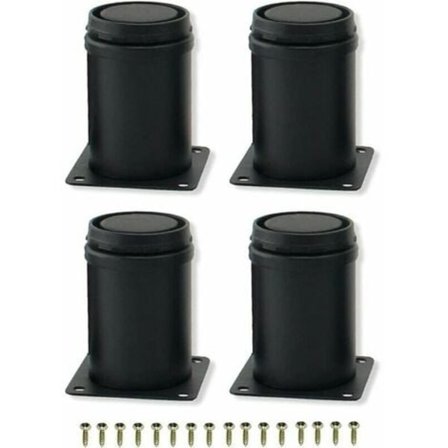 8 cm svarta justerbara metallmöbelben i rostfritt stål för skåpsben, soffbord, möbelfötter, ersättning