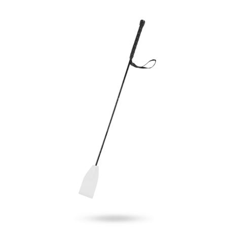 & Let it Sting - White Leather Riding Crop - Vuxen.se - Håndjern og lænker, piske, gags, bondage, mundknebel, masker & øjenbind.