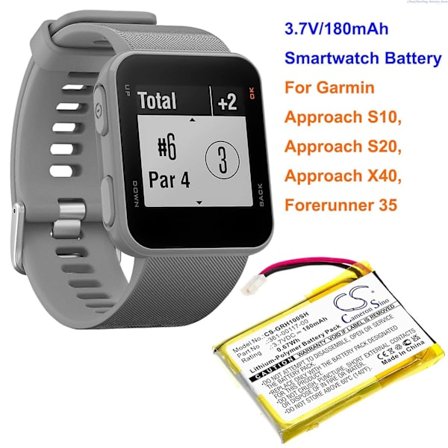 180 mAh älykelloakku 361-00117-00 Garmin Approach S10, Approach S20, Approach X40, Forerunner 35 -malleille