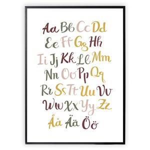 XO Posters Alphabet Colour 30 x 40 Poster One Size - Home accessories - One size - Green - Junge