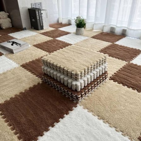 Plyschmatta skarvningsblock sovrum sängkant halkfri golvmatta flytande fönster bekväm bomull varm dyna