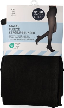 Matas Striber Fleece strømpebukser Sort S/M, Tøj & Bolig, Tøj, Strømpebukser