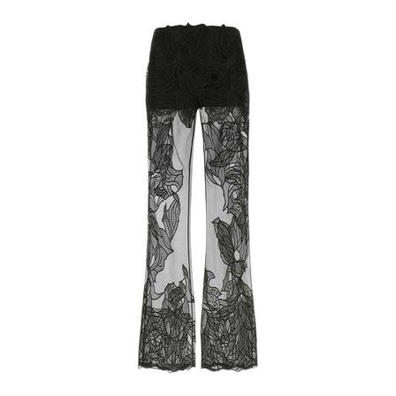 Alberta Ferretti, Wide Trousers Zwart, Dames, Maat:S