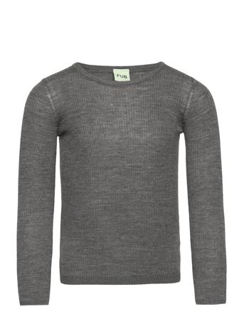 FUB Rib Blouse Grå