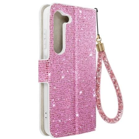 Etui til Samsung Galaxy S23 - AVIZAR - Glitter Disco - Pink - Hard Shell - Video Support Rosa