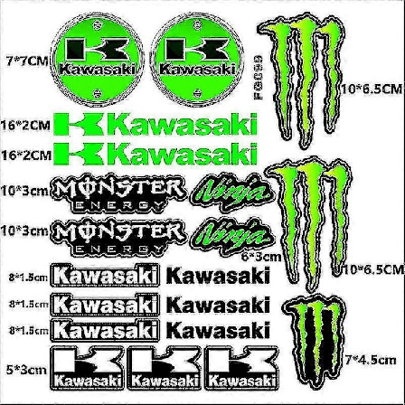 Racing Bil Motorcykel Monster Energy Klistermærker Hjelm Dekaler til Yamaha Honda Kawasaki Suzuki Tw-WELLNGS