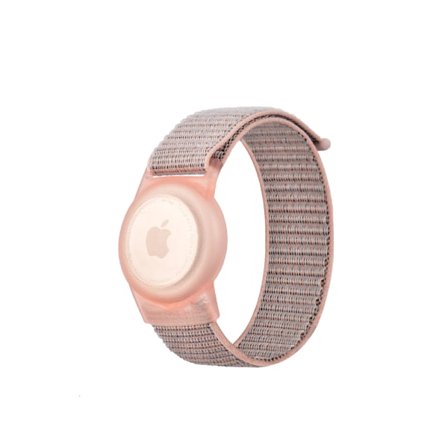 Be tillämplig Apple Airtag Armband Klockarmband Barn Anti-förlorad Gps Tracker handledsskydd Fodral(rosa sandfärg)