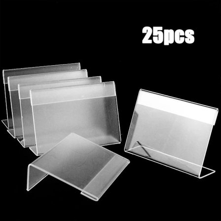25 stk. Mini Akryl Små Skilt Display Holder Pris Navn Kort Tag Mærke