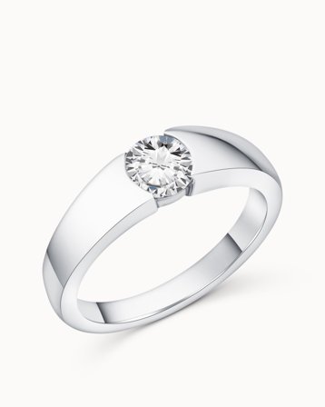 Solitairering Catrin 18K Hvidguld Naturlig Diamant 0.50 Carat - Forlovelsesringe & Vielsesringe hos Vanbruun