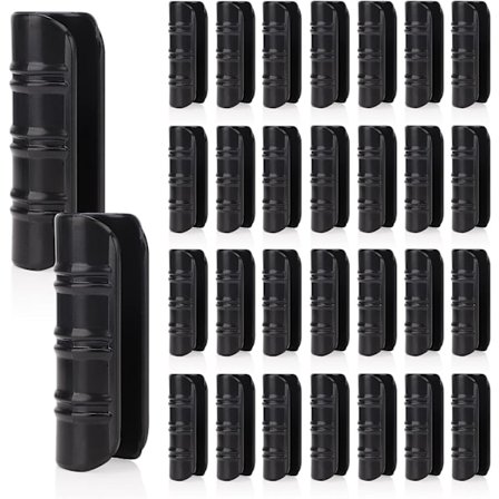 30 stk hageklips for rør, svart (25 mm), plastklips for drivhusfilm, klipsrørklemme-koblingssett, for drivhusbannerramme