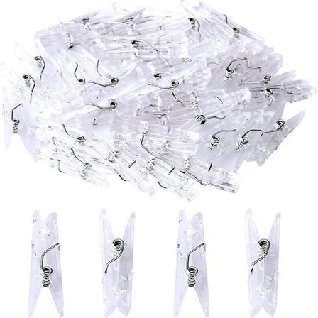 100st Mini Transparent Plast Hängande Clips DXGHC