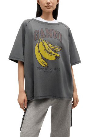 GANNI Future Heavy Jersey Raglan T-shirts Dam Grå L/XL
