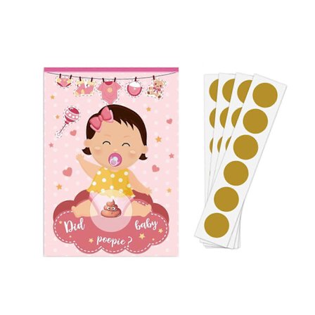 24 stk. skrabelodder til babyshower, fest, skrabelodsspil, lotterisedler, sjov underholdningsaktivitet for gæster, pink{YFL}