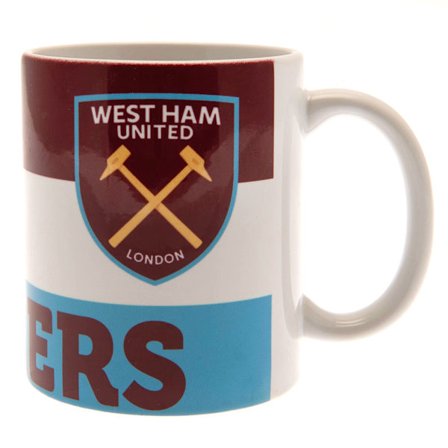 West Ham United FC The Hammers Mugg En Storlek Claret Röd/Himmelsblå
