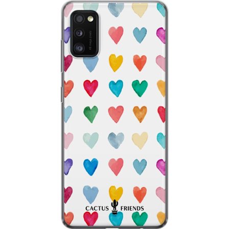 Kompatibel Mobilcover til Samsung Samsung Galaxy A41 Cactus and Friends - Watercolor Love Grid