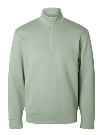 Slhemanuel Soft Zip High Neck Sweat Noos Green Selected
