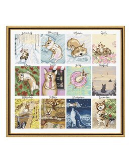 Broderikit Tavla Hund-Kalender