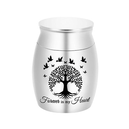 Liten minnesurne for aske 1,57 tommer Mini hundekremasjonsurne for aske Rustfritt stål Minnesurneholder - Din seier