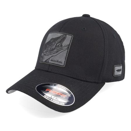Skillfish - Svart flexfit Keps - Grisjävel Engraved Patch Black Flexfit @ Hatstore