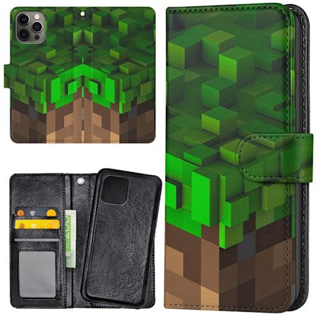 iPhone 13 Pro - Plånboksfodral/Skal Minecraft