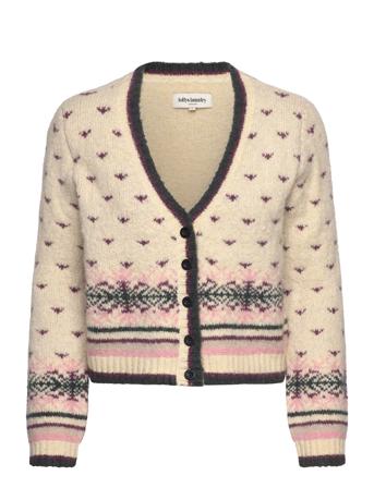 Ninall Cardigan Knit Ls Tops Knitwear Cardigans Beige Lollys Laundry