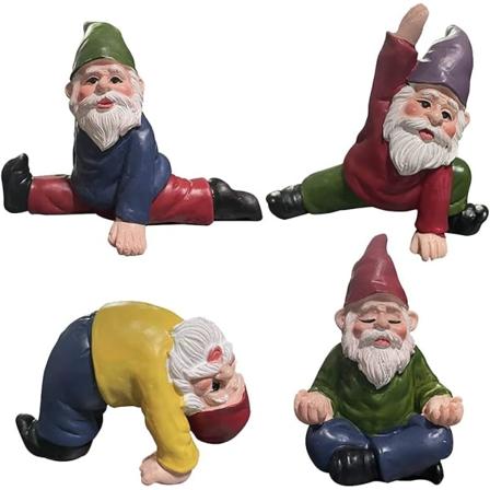 Hagesnøgger Morsom Yoga Hagesnøggerdekorasjon, Hagesnøgger